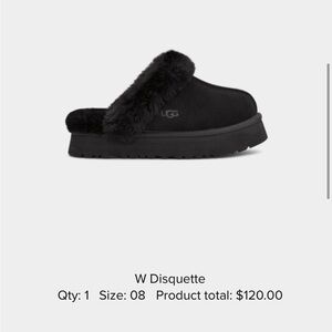 UGG Women's Disquette Black Slippers